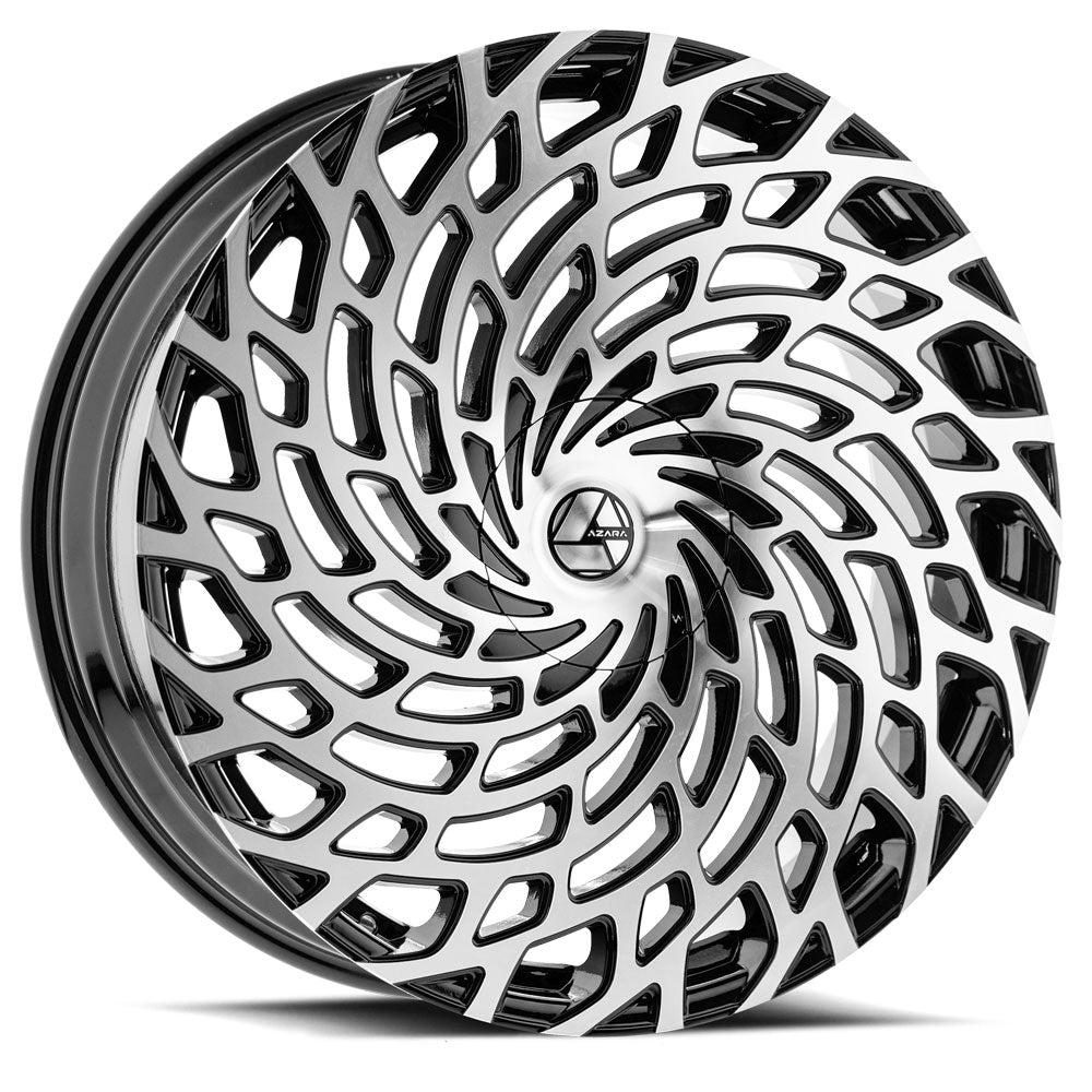 Azara AZA-523 28x9.5 15 Blank 5x/6x Gloss Black & Machined AZA-5232895BLANK+15BM
