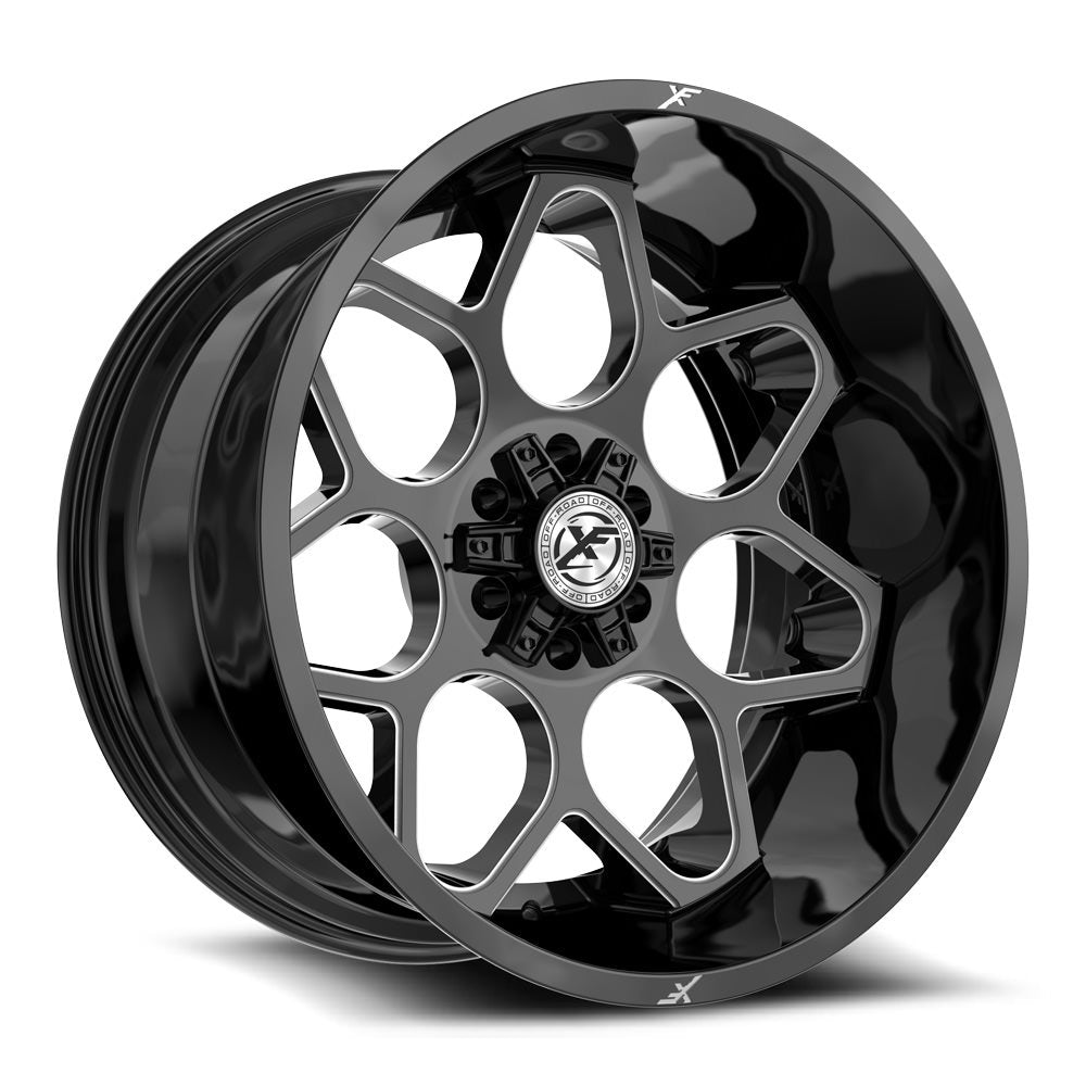 XF Off-Road XF-233 20x10 -24 5x127/5x139.7 Gloss Black & Milled XF-233201051271397-24GBM