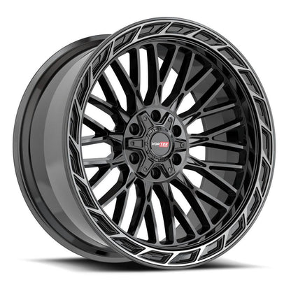 VORTEK VRP-502 20X9 0 5X127/5X139.7 BLACK DIAMOND CUT RING WITH DARK TINT
