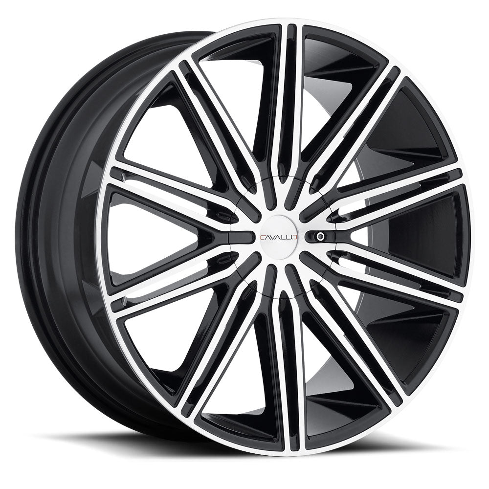 Cavallo CLV-10 22x9.5 15 5x115/5x120 Gloss Black & Machined CLV-1022955115120+15BM