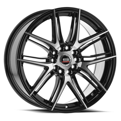 SPEC-1 SP-56 18X8 38 5X100/5X114.3 GLOSS BLACK & MACHINED