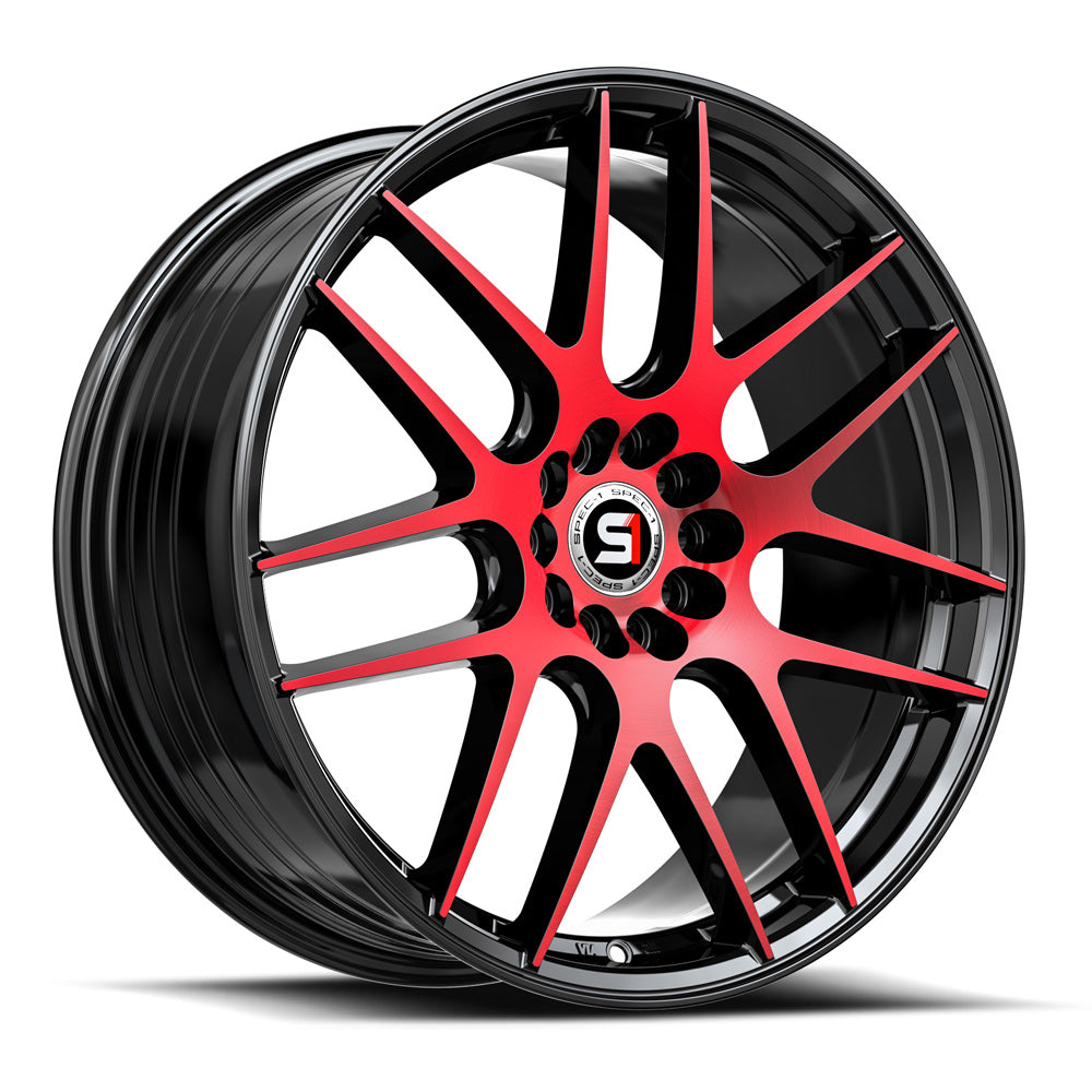 Spec-1 SP-65 17x8 42 4x100/4x114.3 Gloss Black & Red Machined SP-65178942BMR