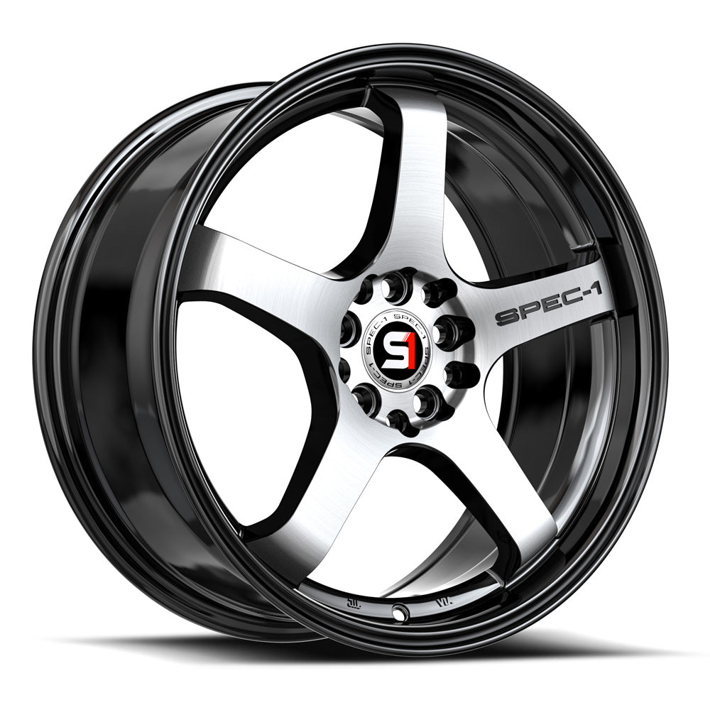 SPEC-1 SPT-31 20X9.0 38 5X100/5X114.3 GLOSS BLACK & MACHINED
