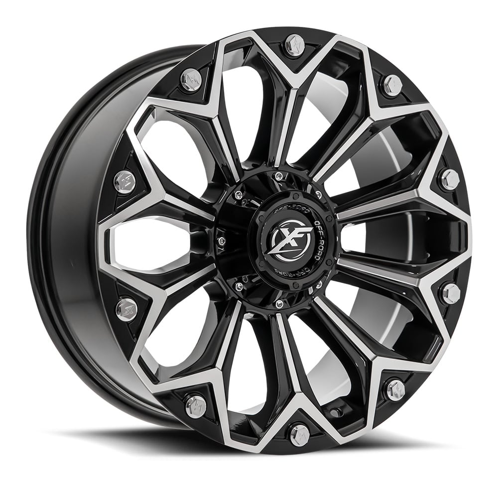XF Off-Road XF-212 22x12 -44 5x114.3/5x127 Gloss Black & Machined XF-212221251143127-44GBM