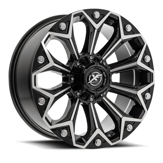 XF Off-Road XF-212 22x12 -44 5x114.3/5x127 Gloss Black & Machined XF-212221251143127-44GBM