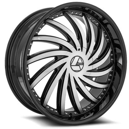 AZARA AZA-508 24X9 18 5X115/5X139.7 GLOSS BLACK & MACHINED