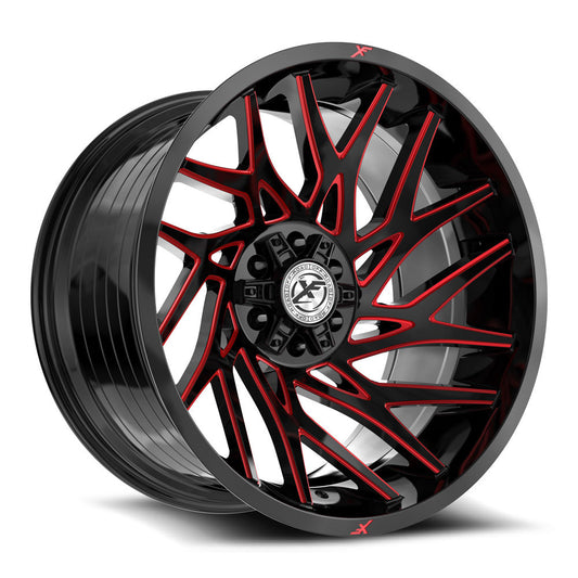 XF Off-Road XF-229 22x10 -18 6x135/6x139.7 Gloss Black & Red Milled XF-229221061351397-18GBRM