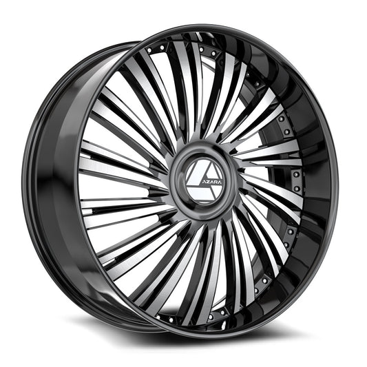 AZARA AZX-102 22X8.5 38 5X114.3/5X120 GLOSS BLACK & MACHINED
