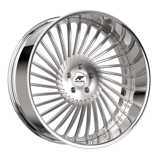 Amani Chile 22x9 / 10 32 / 38 Pocketed Blank 5x Brush Center Chrome Lip CHI22910254PBFRBCR