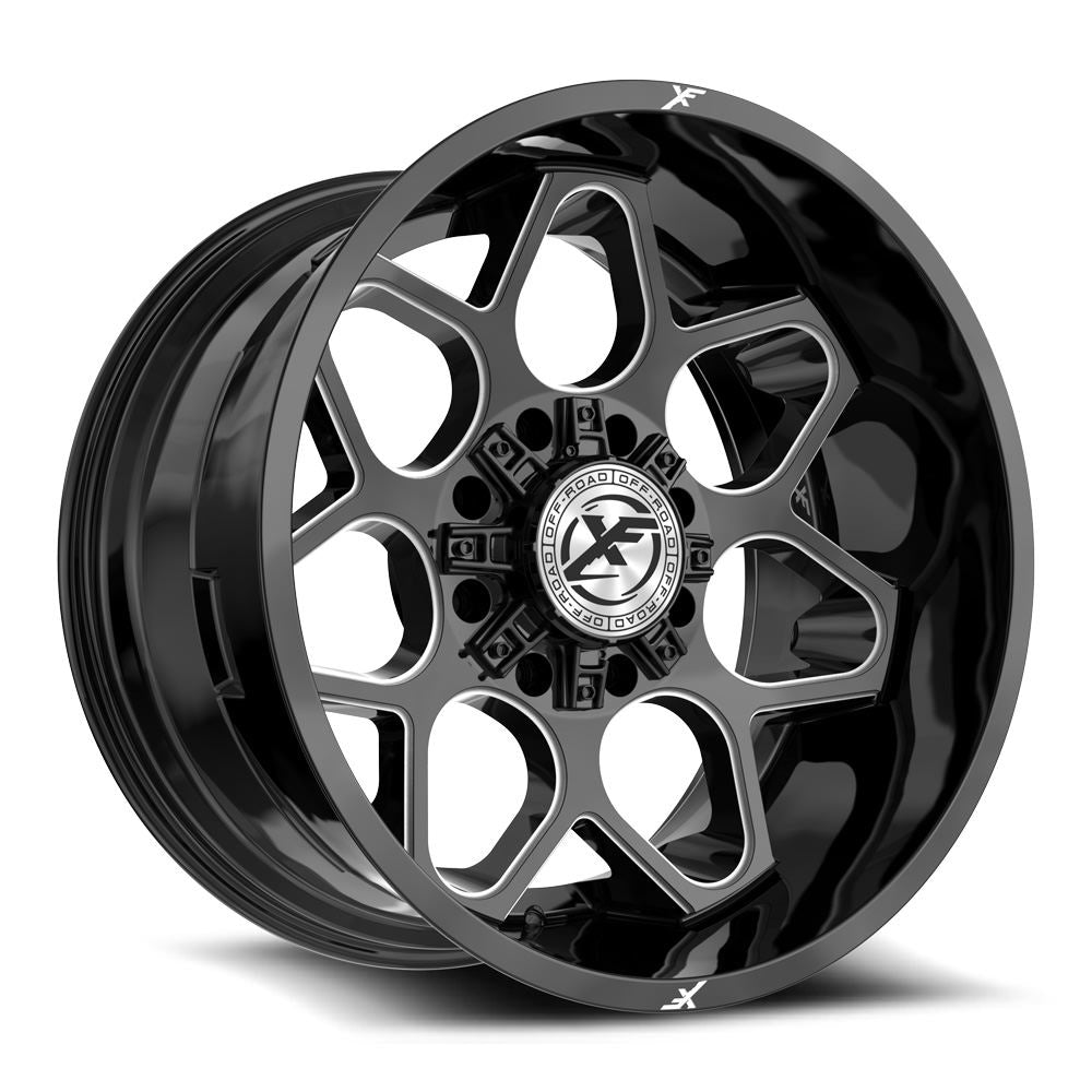 XF Off-Road XF-233 20x10 -12 8x165.1/8x180 Gloss Black & Milled XF-233201081651180-12GBM