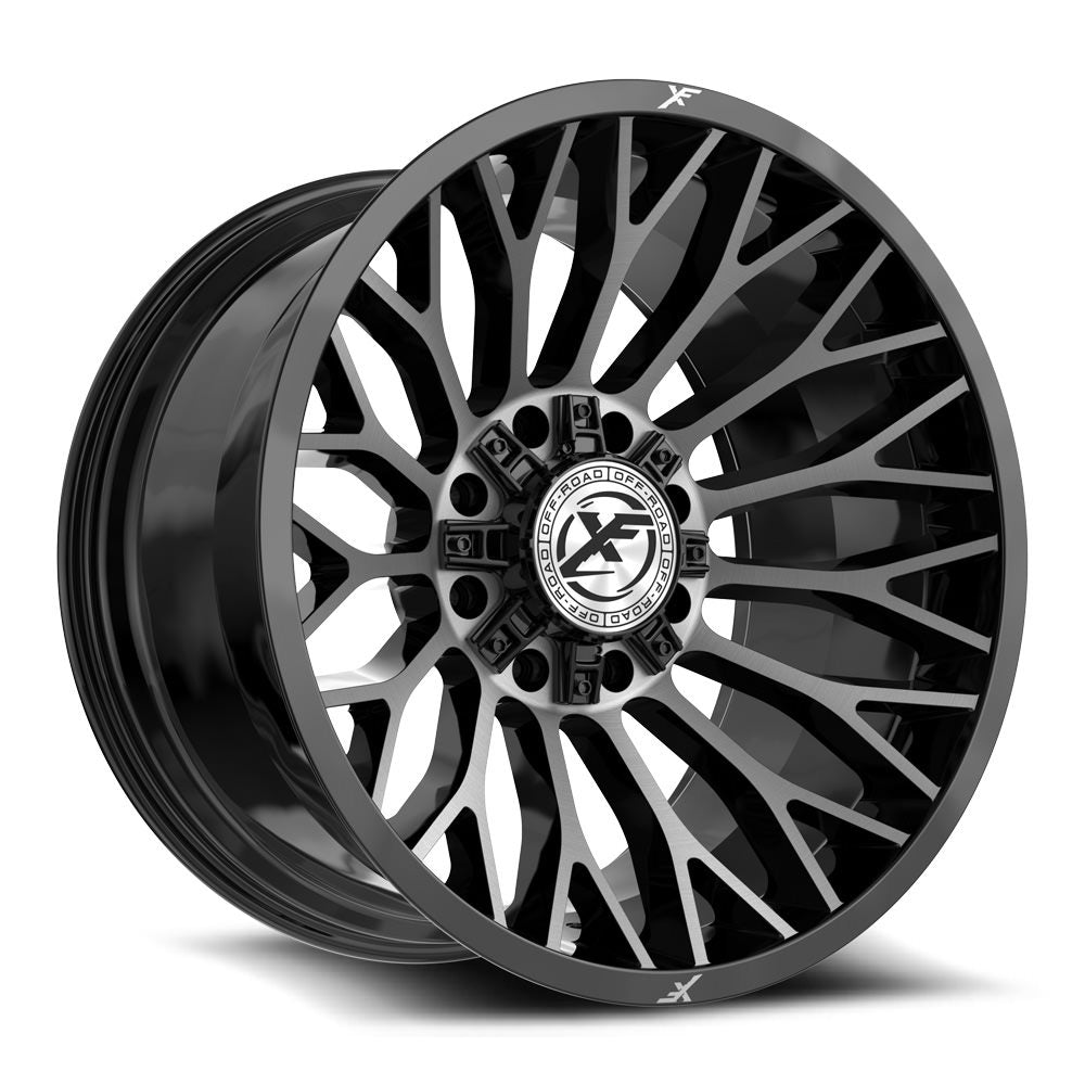 XF Off-Road XF-237 24x14 -76 8x165.1/8x170 Gloss Black & Brushed Double Dark Tint XF-237241481651170-76GBUDT