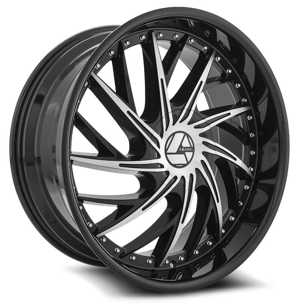 AZARA AZA-516 22X9.5 16 6X135/6X139.7 GLOSS BLACK & MACHINED