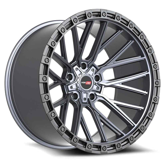 Vortek VRT-608 20x10 -12 5x127/5x139.7 Matte Titanium With Black Bead Ring 608201043-12MTBR