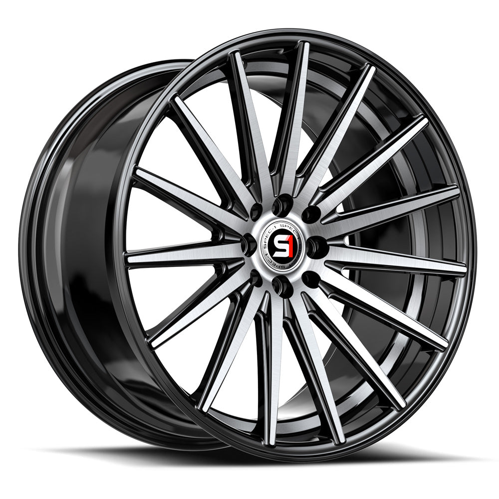 SPEC-1 SP-69 18X8.0 38 5X114.3/5X120 GLOSS BLACK MACHINED / UNDERCUT
