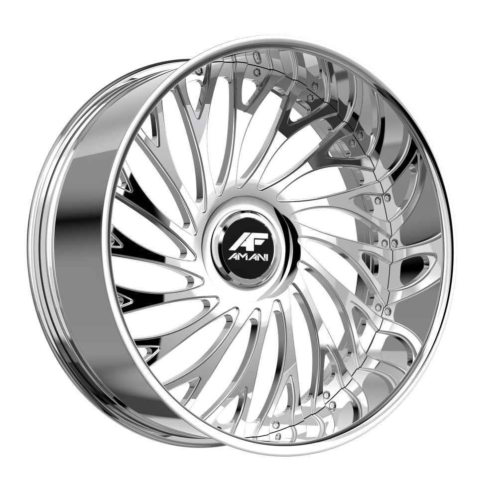Amani Vamos-R 22x9 32 5x112/5X114.3 Brush Center Chrome Lip VAM2292536R70F32BCX