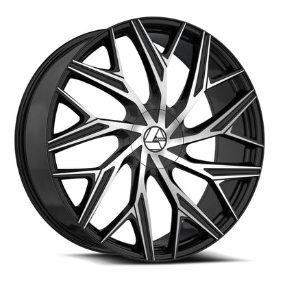 AZARA AZA-527 24X9 15 5X115/5X120 GLOSS BLACK & MACHINED
