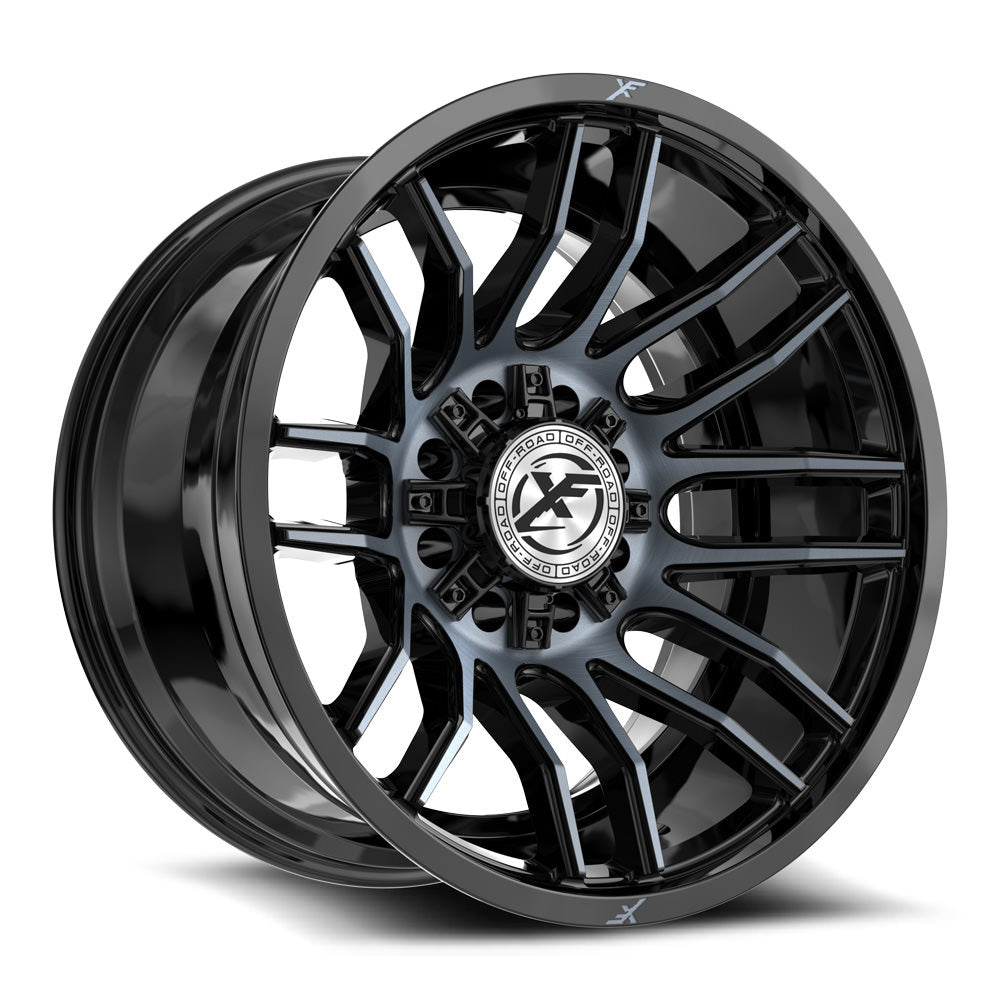 XF Off-Road XF-232 20x12 -44 8x165.1/8x170 Gloss Black & Machined Titanium Double Dark Tint XF-232201281651170-44BMTDT