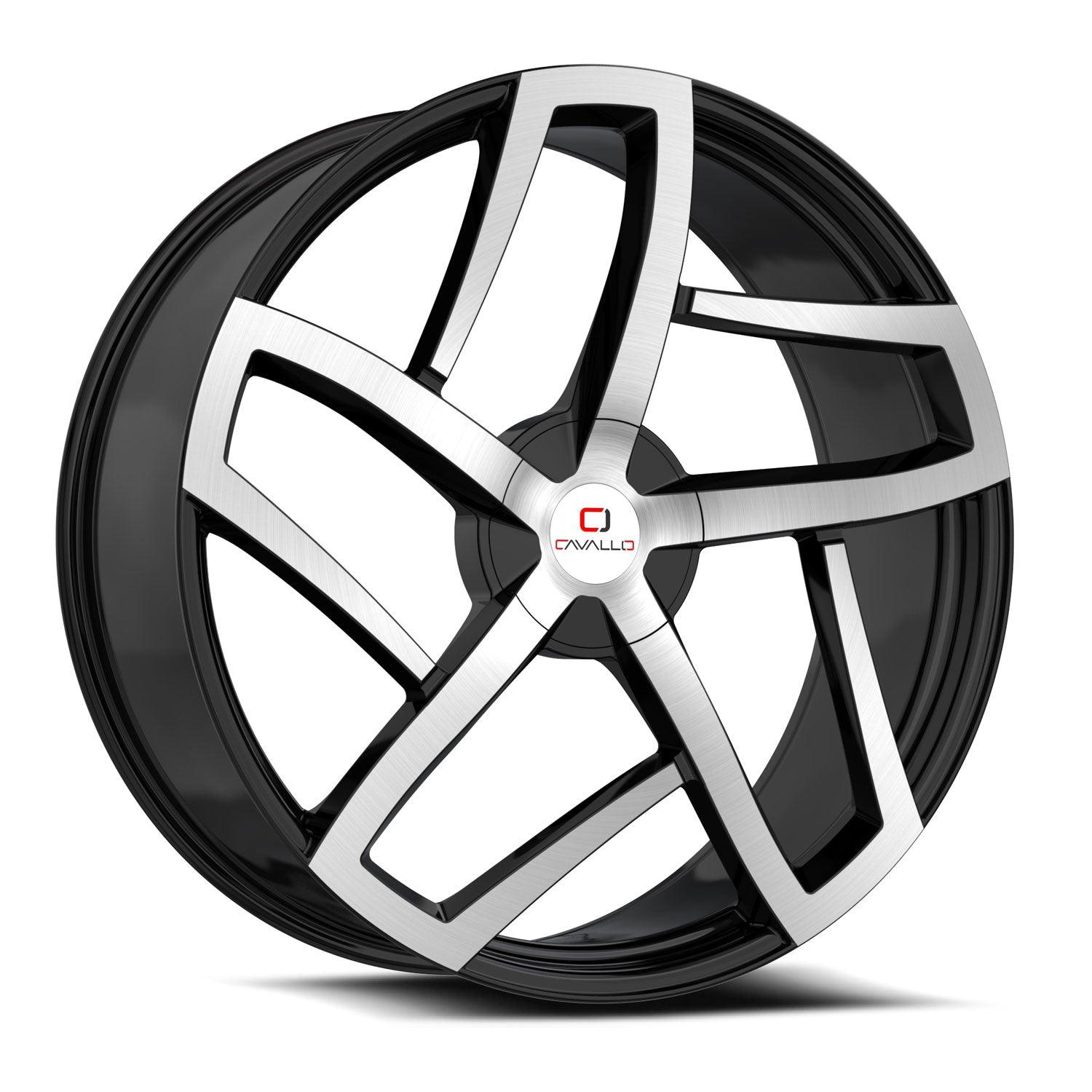 CAVALLO CLV-50 20X8.5 35 5X114.3/5X120 GLOSS BLACK & MACHINED