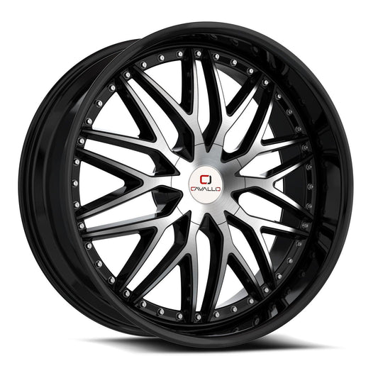 CAVALLO CLV-46 22X9.5 18 BLANK GLOSS BLACK & MACHINED