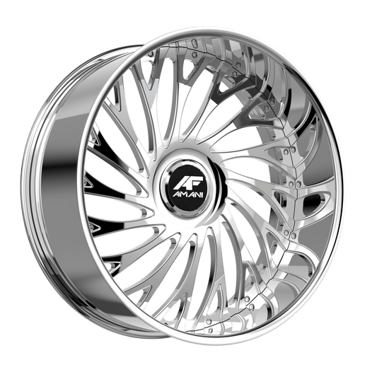 Amani Vamos 28x10 15 6x135/6x139.7 Brush Center Chrome Lip VAM281045786R15BCX