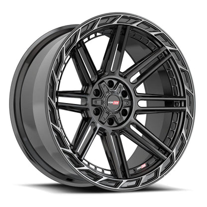 VORTEK VRP-501 20X9 0 5X139.7/5X150 BLACK DIAMOND CUT RING WITH DARK TINT