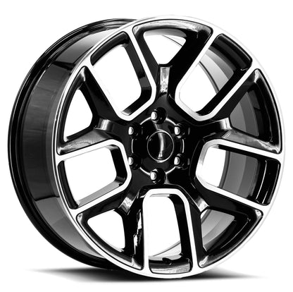 O.E. REVOLUTION C-16 22X9 24 6X139.7 GLOSS BLACK & MACHINED