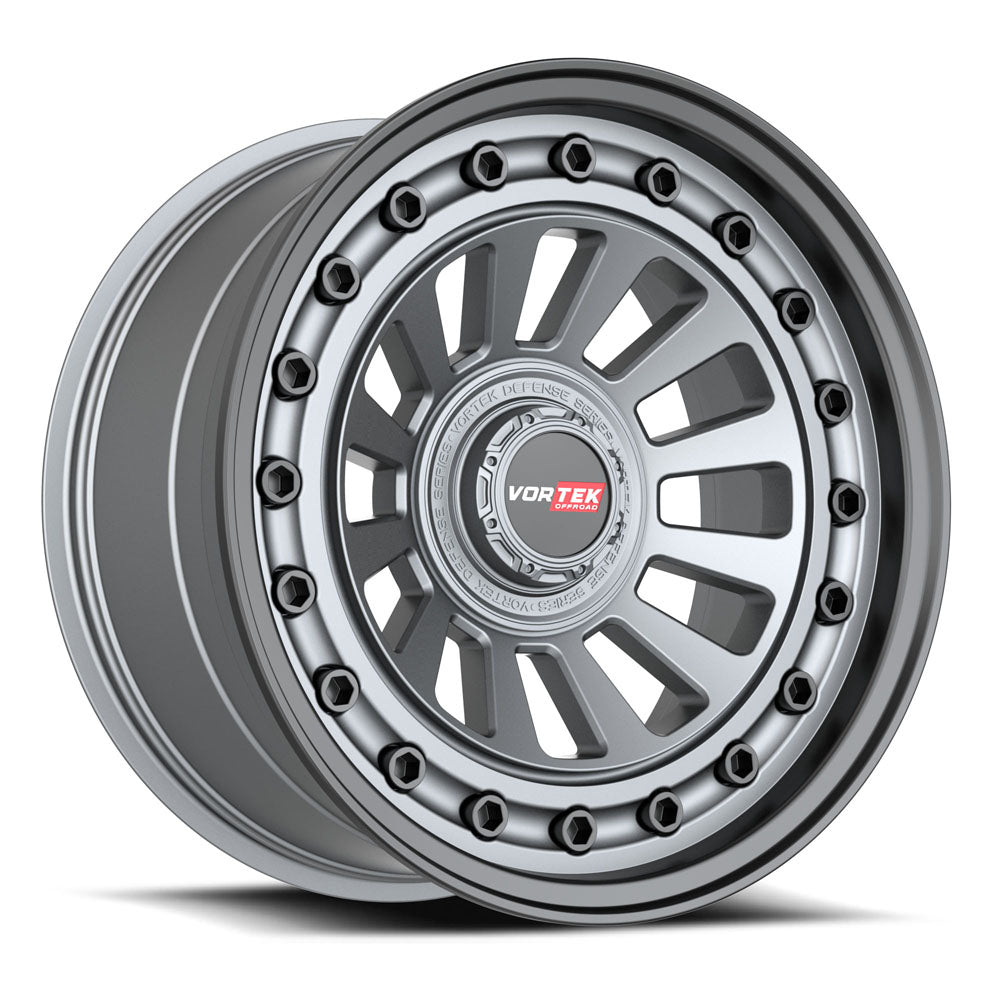Vortek VRD-702 18x9 12 Blank 5x/6x Matte GunMetal With Black Bolts & Lip 7021895X6XBL12MGMBL