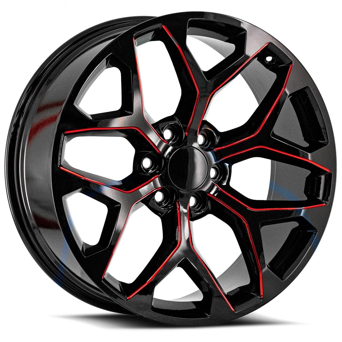 O.E. REVOLUTION G-09 22X9 31 6X139.7 GLOSS BLACK & RED MILLED