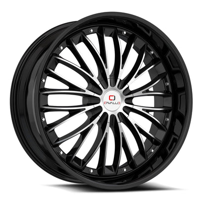 CAVALLO CLV-42 18X8 35 5X114.3/5X120 GLOSS BLACK & MACHINED