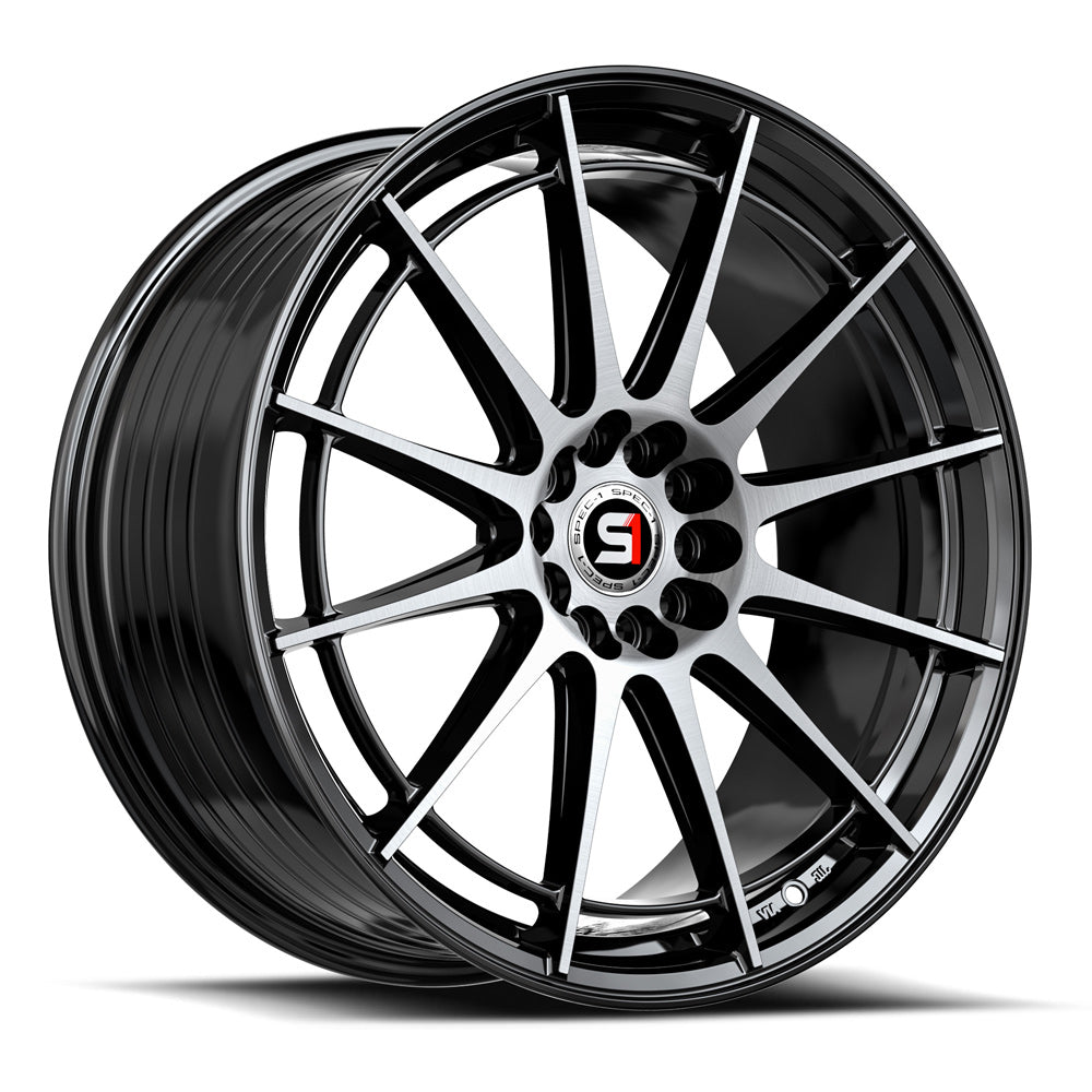 Spec-1 SP-64 18x8 34 4x100/4x114.3 Gloss Black & Machined SP-64188934BM
