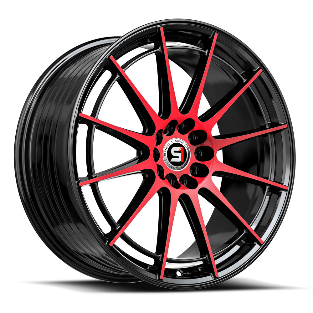 Spec-1 SP-64 17x8 42 5x114.3/5x120 Gloss Black & Red Machined SP-641783842BMR