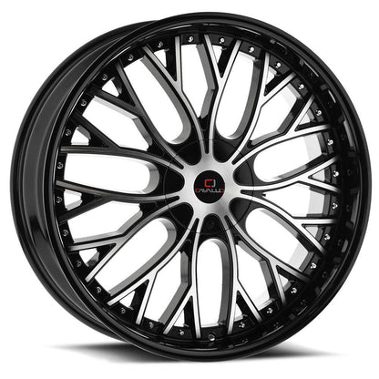 CAVALLO CLV-33 18X8 35 5X112/5X114.3 GLOSS BLACK & MACHINED