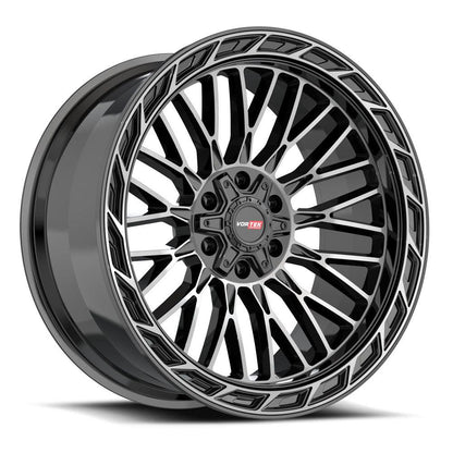 VORTEK VRP-502 20X10 -18 6X135/6X139.7 BLACK DIAMOND CUT WITH DARK TINT