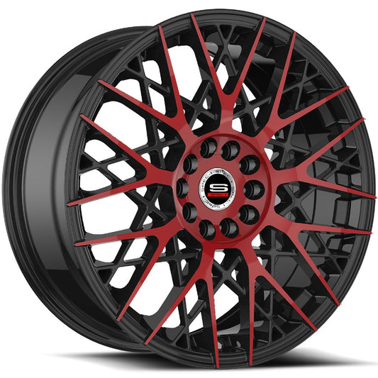 SPEC-1 SP-53 17X7.5 42 5X114.3/5X120 GLOSS BLACK & RED MACHINED