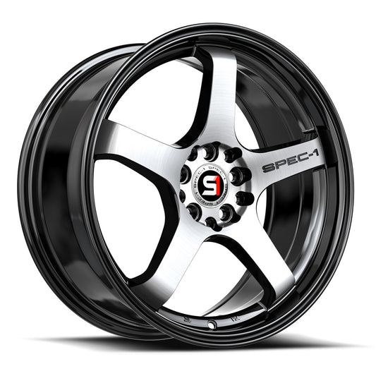Spec-1 SPT-31 19x9.5 25 Blank 4x/5x Gloss Black & Machined SPT-311995BL25BM