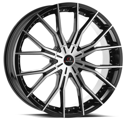 CAVALLO CLV-36 22X8.5 38 5X114.3/5X120 GLOSS BLACK & MACHINED