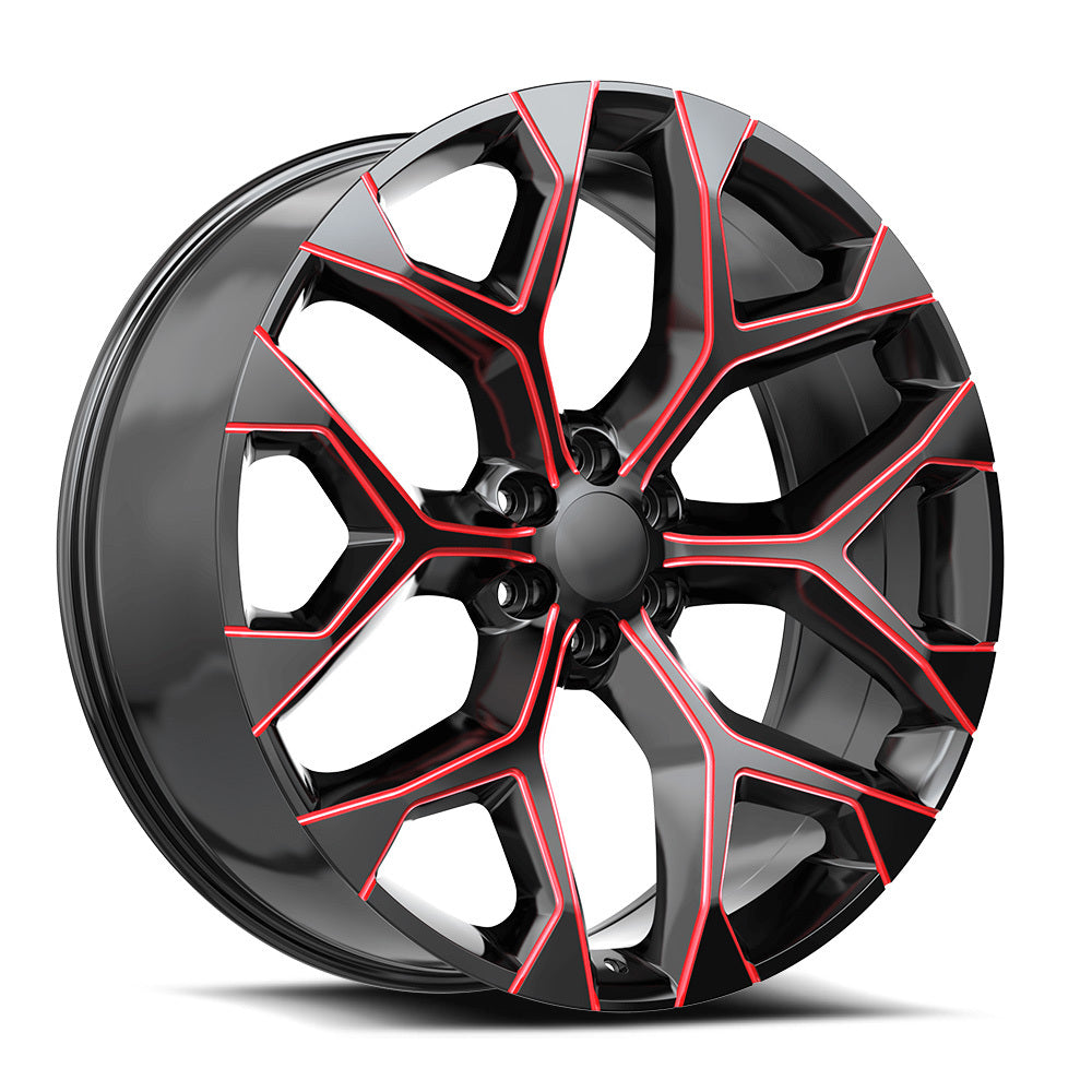 O.E. REVOLUTION G-09 26X10 31 6X139.7 GLOSS BLACK & RED MILLED
