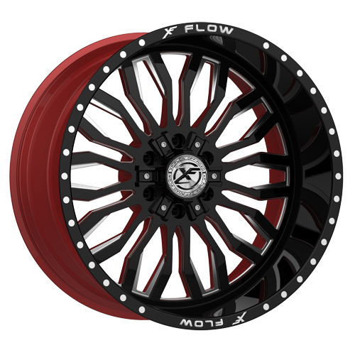 XFX Flow XFX-305 24x14 -76 6x135/6x139.7 Gloss Black & Milled With Red Inner XFX-N-305241461351397-76GBRWMW
