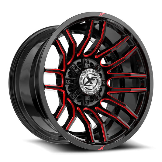XF Off-Road XF-232 20x10 -12 8x165.1/8x170 Gloss Black & Red Milled XF-232201081651170-12GBRM