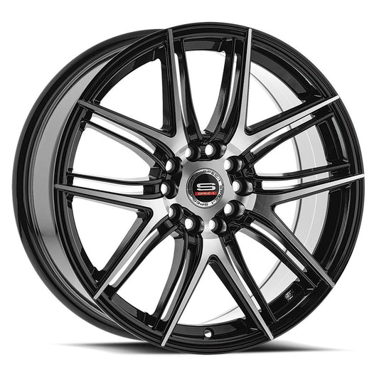 Spec-1 SP-56 18x8 38 4x100/4x114.3 Gloss Black & Machined SP-561880938BM