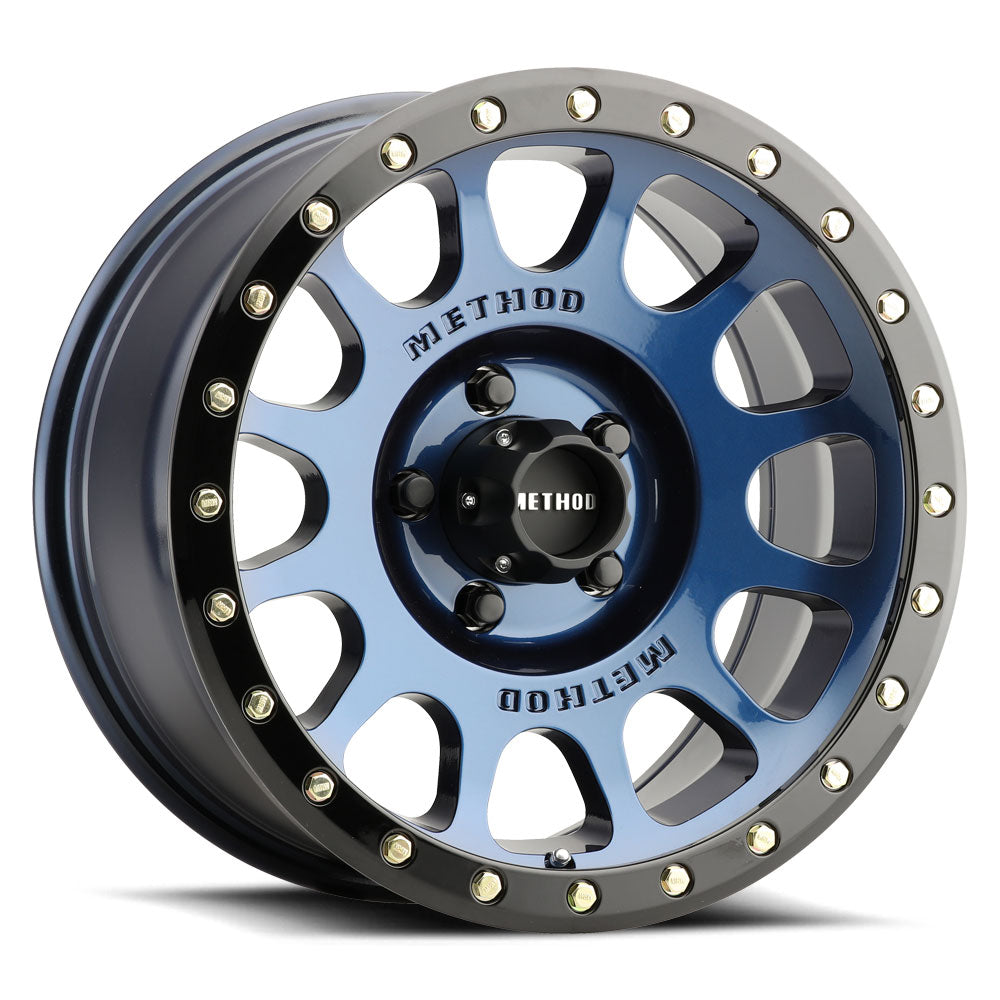 Method 305 17x8.5 5x139.7 (5x5.5) 0mm NV Gloss Bahia Blue - Gloss Black Lip ZMR30578555600