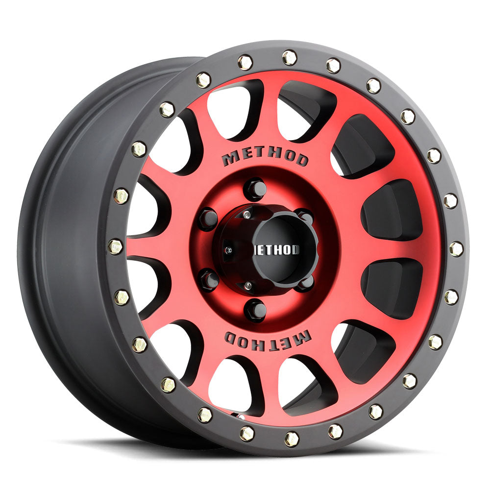 Method 305 17x8.5 5x139.7 (5x5.5) 0mm NV Red - Matte Black Lip ZMR30578555200