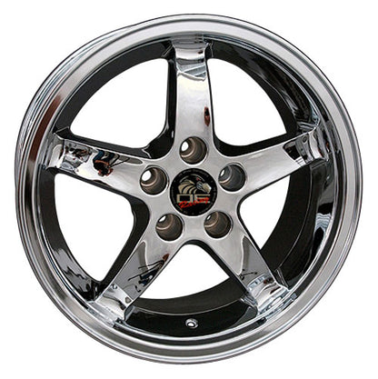 17" Replica Wheel FR04 Fits Ford Mustang Cobra 17x9 Chrome Wheel