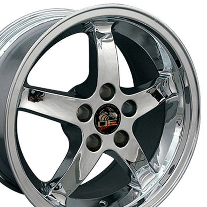 17" Replica Wheel FR04 Fits Ford Mustang Cobra 17x9 Chrome Wheel