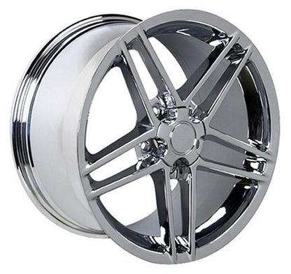 19" Replica Wheel CV07B Fits Chevrolet Corvette C6 Z06 19x10 Chrome Wheel