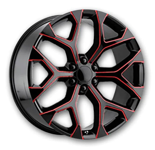 PERFORMANCE REPLICAS PR177 20X9 24 6X139.7 GLOSS BLACK RED MILLED