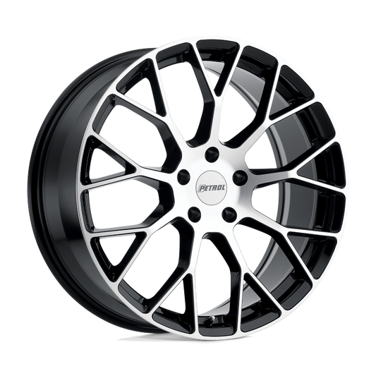 Petrol P2B - 15x7 40mm 4x100 GLOSS BLACK W/ MACH CUT FACE Wheel | 1570P2B404100F72