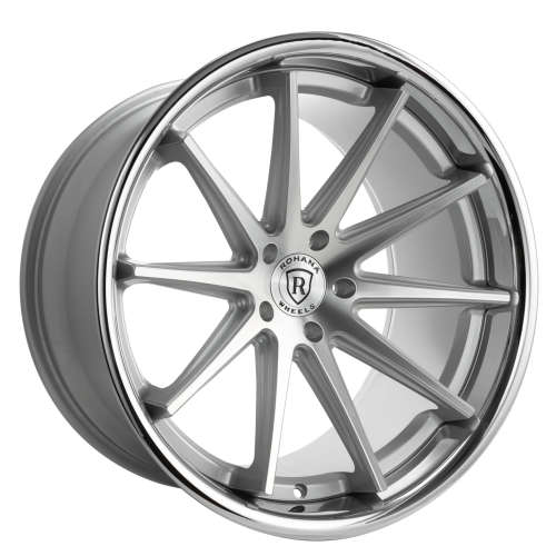 Rohana RFC10 22x9 +15 5x120 Silver with Machined Spoke Faces and a Chrome Stainless Steel Lip