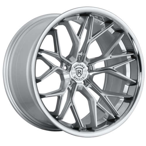 Rohana RFC3 20x9 +45 5x130 Silver with Machined Spoke Faces and a Stainless Steel Lip