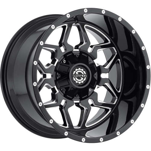 SCORPION SC16 20X9 +12 6X135/6X139.7 BLACK WITH MILLED SPOKE EDGES